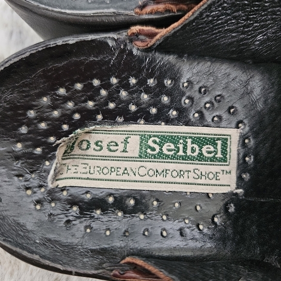 JOSEF SEIBEL Leather Clog Mules Womens Sz 7.5 EU 38 Brown Slip on Comfort - Picture 2 of 7